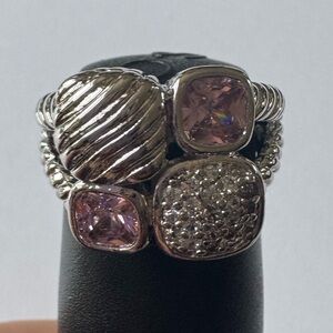 NWOT Elegant Silver and Pink Gemstone Ring
